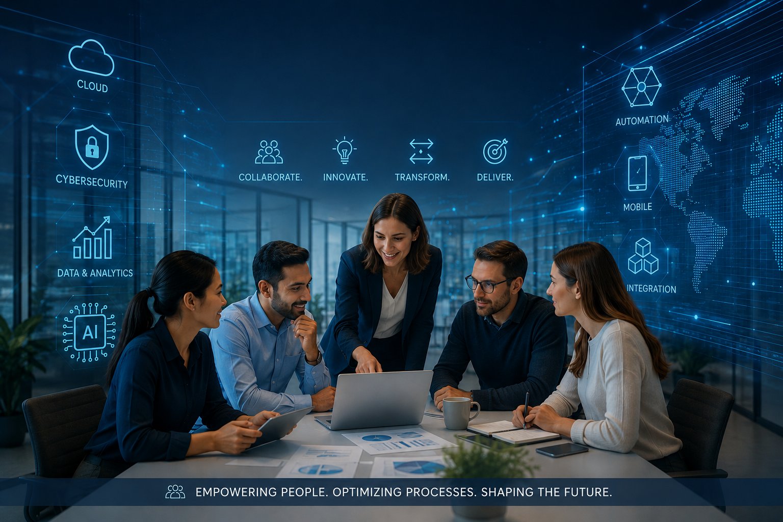 Digital transformation team collaborating on programme delivery